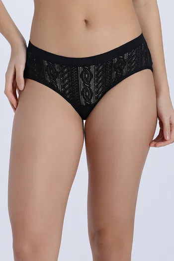 Buy Zivame Regular Rise Full Coverage Hipster Panty - Black Beauty